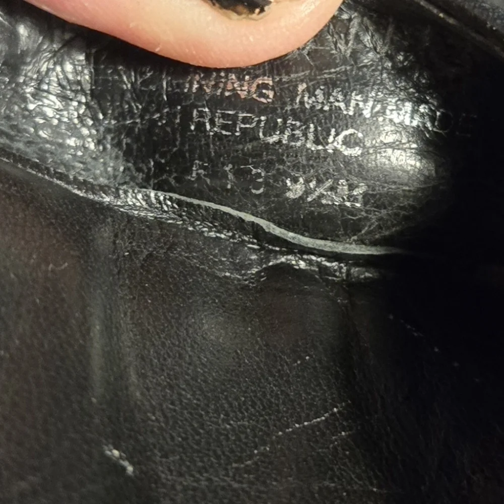 Tory Burch Reva Black Leather Ballet Flats Gold Logo Hardware